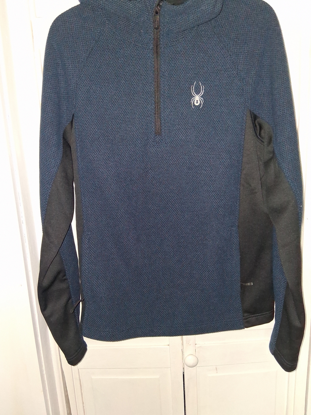 Spyder Men's Navy Half-Zip Hooded Sweater - Picture 2 of 13